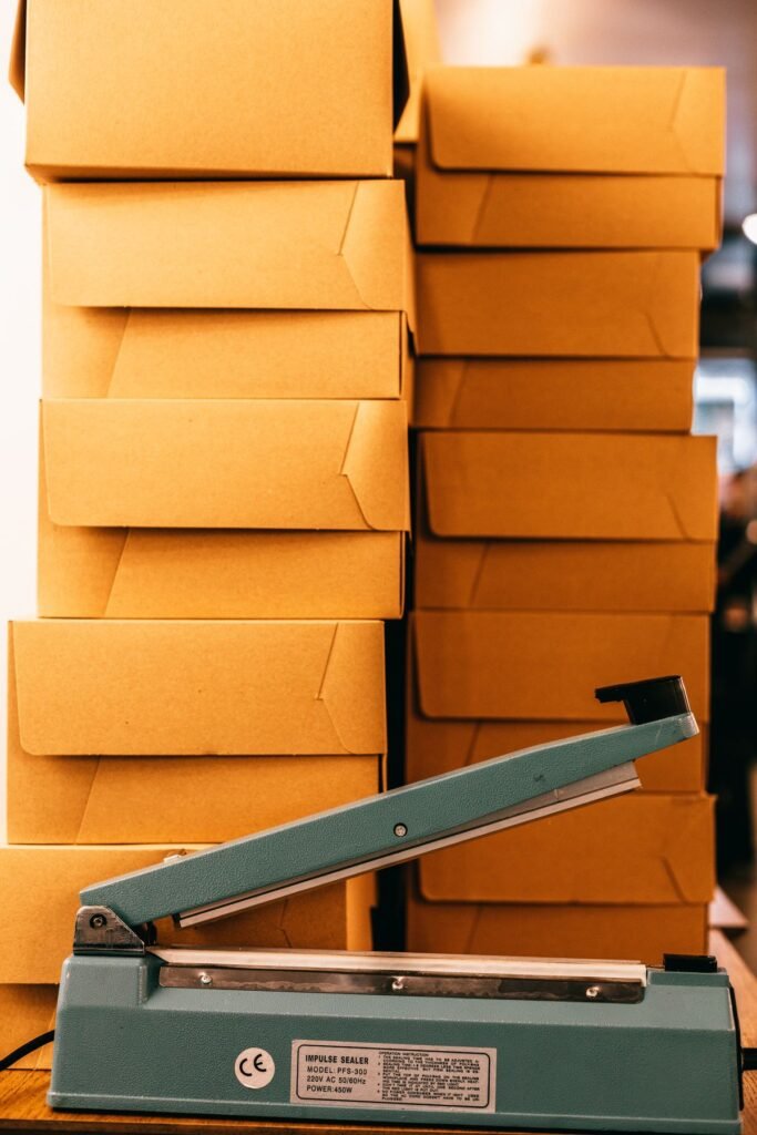 Stacked packaging cartons